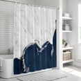 thumbnail image 6 of Blue Marble Crack Shower Curtain, Waterproof Shower Curtains for Bathroom, Modern Abstract Geometric Texture Washable Fabric Bathtub Curtain Set Bath Decor with 12 Hooks 48"x72", 6 of 8
