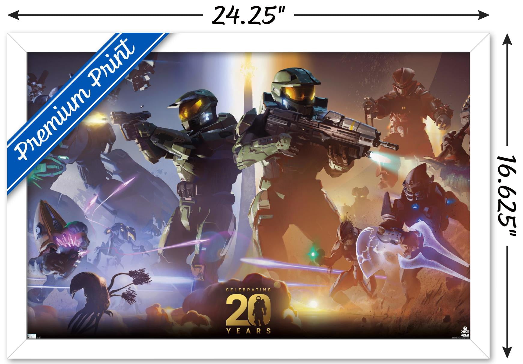 Halo - 20 Years Wall Poster, 14.725" x 22.375", Framed