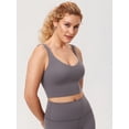 thumbnail image 5 of Women's Nursing Bras Longline Sports Breastfeeding V Neck Sleeveless Crop Tank Top with Built in Bra, 5 of 6