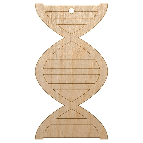 DNA Molecule Double Helix Science Symbol Wood Holiday Christmas Tree Ornament Unfinished DIY Pre-Drilled Craft