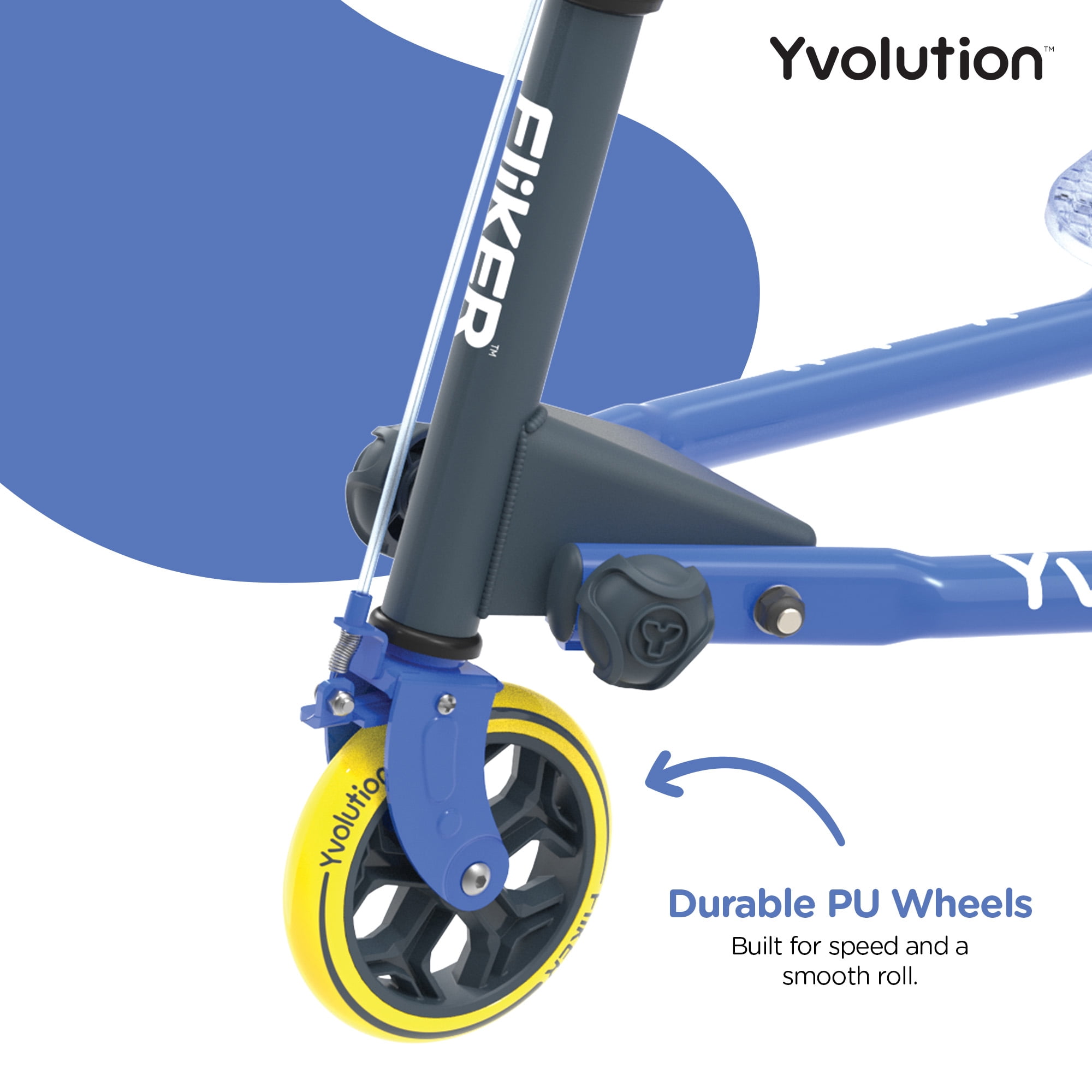 Yvolution Fliker Air A3 3 Wheels Kids Drift Wiggle Scooter for Boys and Girls Ages 7+ Years (Blue)