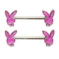 thumbnail image 1 of 1PairCuteRabbitNipplePiercingRingStainlessSteelBarNipplePiercingCartoonBunnyChestStudBodyJewelry, 1 of 5