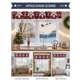 thumbnail image 6 of Winter Snowflake Valances for Windows, 42 x 18in, Christmas Red Black Plaid Silhouette Rod Pocket Kitchen Valance Curtain Light Filtering Window Treatments for Living Room Bedroom, 1 Panel, 6 of 7