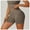 Coffee Color, variant on LYMAYTER Women Yoga Shorts for S-XL ‌Non-Roll Waist Biker Shorts High-Waist Quick-Dry Seamless Shorts