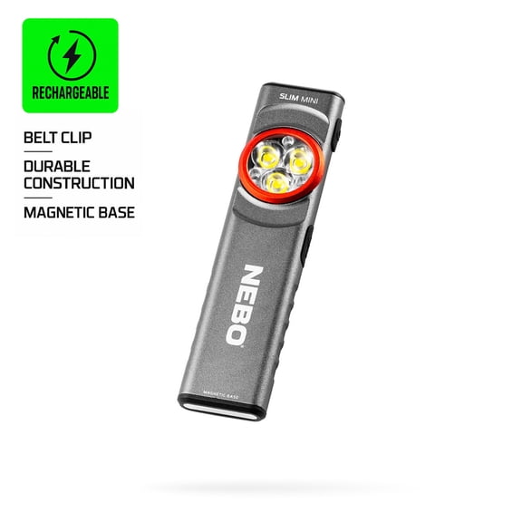 NEBO Slim Mini 250 Lumen LED Rechargeable Pocket Flashlight