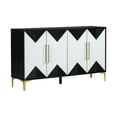 thumbnail image 6 of EUROCO 59.8" Sideboard Buffet Cabinet,Modern Wooden Storage Cabinet with 4 Doors and Adjustable Shelf for Living Room and Entryway,Black White, 6 of 8