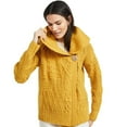 thumbnail image 2 of Ladies Yellow Irish Merino Wool Cardigan Size XL Made By Aran Woollen Mills, 2 of 5