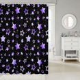 thumbnail image 2 of Manfei Cartoon Ombre Stars Shower Curtain 72Wx84L,Sprinkle Print Bathroom Shower Curtain,Purple Black, 2 of 5