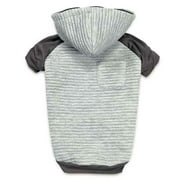 Angle View: Zack & Zoey UE6855 18 Elements Textured Stretch Dog Hoodie, Gray - Extra Large