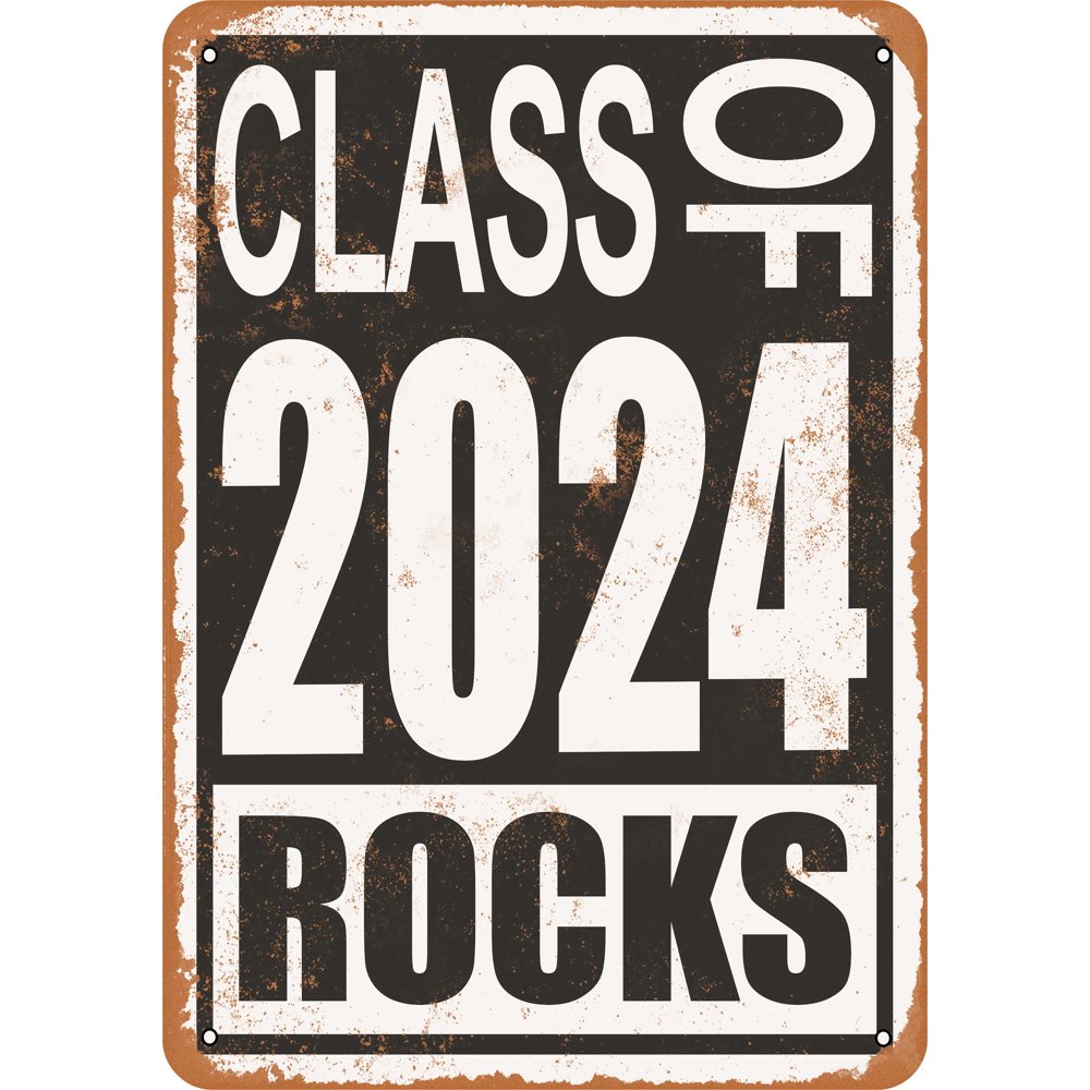 Class of 2024 Rocks Metal Sign 7x10 inch Vintage Look