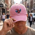 thumbnail image 2 of Unisex Washed Cotton Superhero Baseball Cap Spider Graphic Printed Retro Sunshade Dad Hat Outdoor Casual Streetwear Accessories, 2 of 7