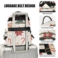 thumbnail image 3 of FORMRS Mini Backpack Purse for Women Quilted Travel Daypack Casual Shoulder Bag, Beige Christmas Candy Canes, 3 of 7