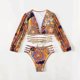 thumbnail image 5 of Gibobby Conjunto de Bikini para Mujer Trajes de baño de 2 piezas para mujer Conjunto de bikini con anillo halter(Azul,CH), 5 of 5