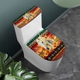 thumbnail image 2 of HELLHERO Toilet Cover Set 2 Pieces Polyester Fabric Elastic Installation for Homeowners, White Horse in Sunflower Field, 2 of 8