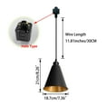 thumbnail image 2 of KAYYELAMP Black Metal Cone Shade Inner Gold Track Lighting J-Type 11.8 Inches Woven Black Cord Vintage Track Lamp for Kitchen Dining Table Loft(No Bulb, Track), 2 of 6
