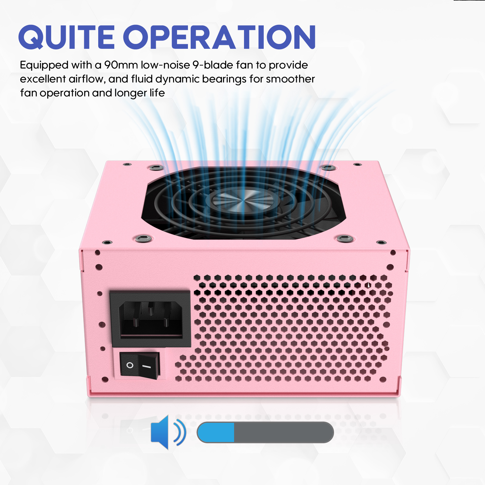 Vetroo 850W SFX Power Supply ATX 3.1 & PCIE 5.1 Ready, 80 Plus Gold Certificate Fully Modular, 90mm FDB Fan for Low-Noise Operation, SFX-to-ATX Bracket, 10-Year Warranty - Pink