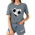thumbnail image 2 of Raeneomay Casual Plus Size Tunics Tops Women's Baseball Sport Printed T-Shirt with Round Neck and Short Sleeved Top, 2 of 5