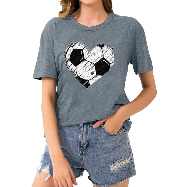 Mareep T-shirt pour Femmes S-3TG T-shirt de Sport de Baseball Imprimé avec Col Rond et Manches Courtes Hauts pour Femmes en Solde, Cadeau