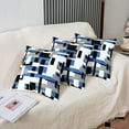 thumbnail image 4 of Geometric Throw Pillow Covers 18"x18" Set of 2 Soft Blue Black White Stripe Line Cushion Covers Pillow Cases for Couch Sofa Bedroom Car Reversible Modern Art Decorative Throw Pillowcases, 4 of 6