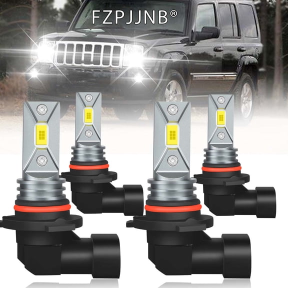 FZPJJNB For Jeep Commander 2006-2010 Led Headlight Bulbs 9006 9005 High/Low Beam 6000K White Kit,Z3