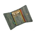 thumbnail image 4 of New Waterproof Eel Skin Leather Key Case Holder Credit Card Wallet (Green), 4 of 6