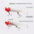thumbnail image 4 of Leurres de Pêche Souples Ensemble de 5 Pcs avec Tête de Jig, Swimbaits 20g/30g avec Tête Rouge, Options Lumineuses et Queue Perlée, Comprend une Boîte à Accessoires, 4 of 7