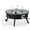 Black, variant on Leisuremod Walbrooke Modern Outdoor Round Fire Pit Table with Powder-Coated Aliuminum Frame and Slats Design for Patio and Backyard Garden (Grey)