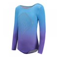 thumbnail image 2 of Girls Leotards Gymnastic Ballet Onesies Long Sleeve Stretchy Colorful Shiny Dancewear Leotard for Kid Girl, 5-12 Years, 2 of 7
