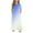 Blue, variant on Your-Sty Kids Girls Summer Long Dress Gradient Crewneck Ruffle Short Sleeve Flowy Tiered Maxi Dress with Pockets Casual Loose Swing Dress