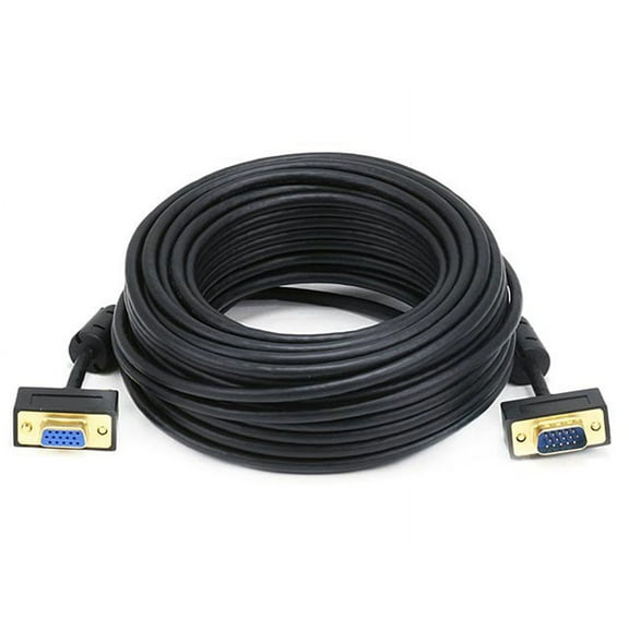 Monoprice 50ft Ultra Slim SVGA Super VGA 30/32AWG M/F Monitor Cable w/ ferrites (Gold Plated Connector)