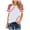 Pink, variant on Womens Summer Tops T Shirts Raglan Baseball Round Neck Slim Patch Print Blouse Tees