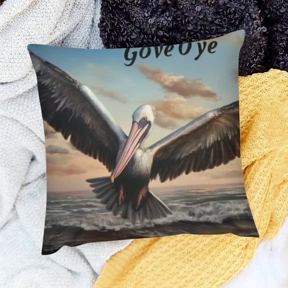 FCXZI Pelican Wings Ocean Throw Pillow Cover for Home Sofa Couch 18x18in