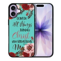 WIRESTER Shockproof Soft Rubber Cover Case for Apple iPhone 17 6.3" 2025, Christian Bible Verses Philippians 4:13