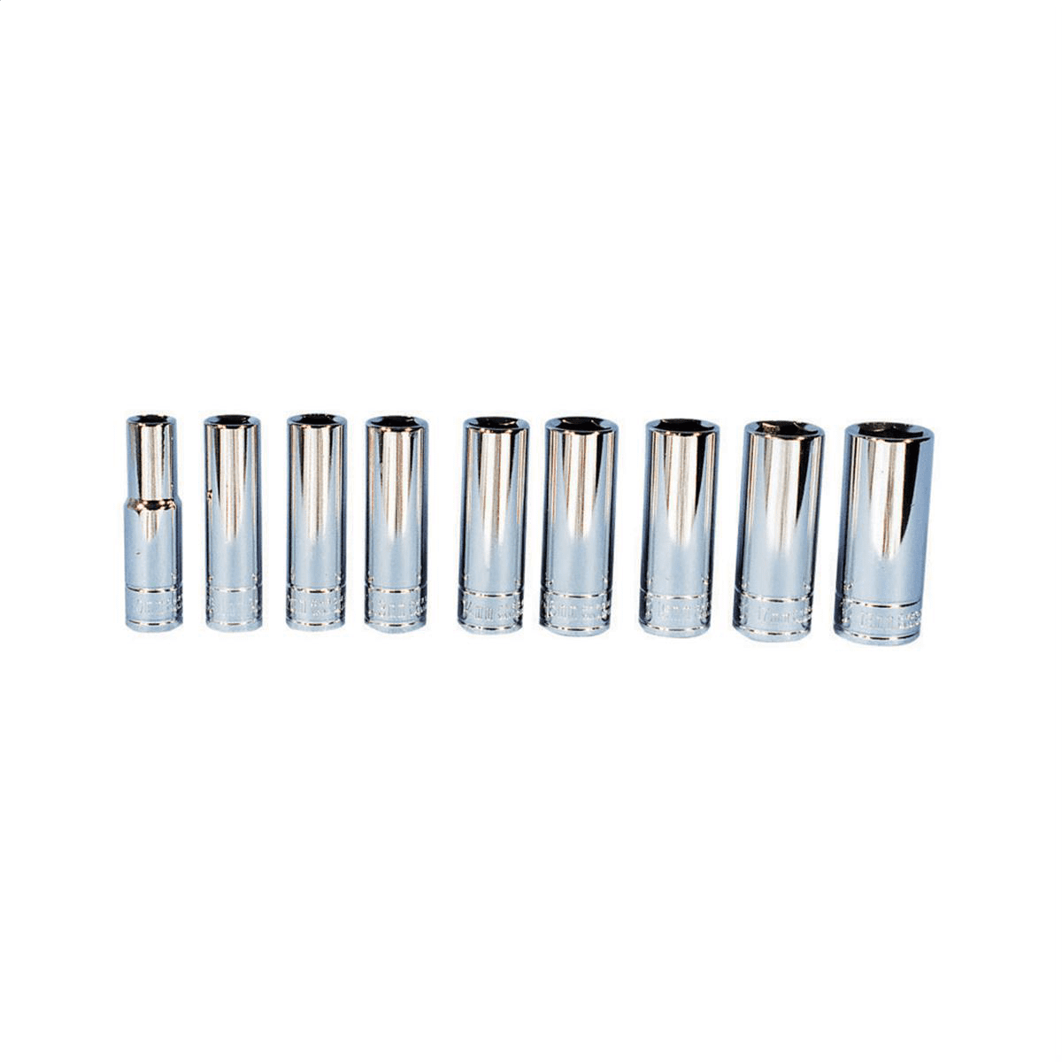 K-Tool 27201 9-pc 3/8" Drive 6-Point Metric Deep Chrome Socket Set