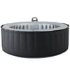Mspa Lite Silver Cloud Inflatable Hot Tub | Relaxation and Hydrotherapy Portable Outdoor PureSpa Jets Bubble Massage Spa Round for 4 Persons 71" x 71" x 28"