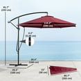 thumbnail image 3 of Outsunny Parasol Déporté de Patio 9,5 Pieds avec Sangle Coupe-Vent, Housse, UPF50+, Rouge, 3 of 10