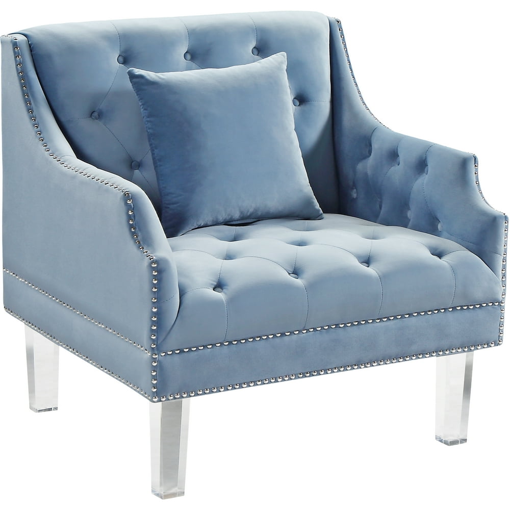 Roxy Sky Blue Velvet ChairColorSky Blue Velvet,StyleContemporary