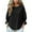 Black, variant on Women Tops Trendy Solid Color Round Neck Cropped Sleeve Loose Pullover Top And Womens Plus Size Tops Casual Flared Trumpet Cuff Blouse T-Shirts For Women Fall Fashion
