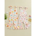 thumbnail image 3 of Gupgi Bébé Filles Papillon Combinaisons Été Bambin Sans Manches Imprimé Floral Rompers Pantalon Flare, 3 of 9