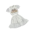thumbnail image 3 of Mialoley Little Girls Round Neck Sequin Decor Tops + Mesh Layer Shorts Skirts, 3 of 7