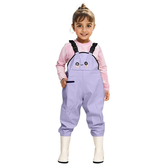 TZEWGL Jumpsuit Chest Waders Youth Solid Fishing Waders For Water Proof Hunt Fishing Waders With Boots For Infant Beach Sport size 6-7T