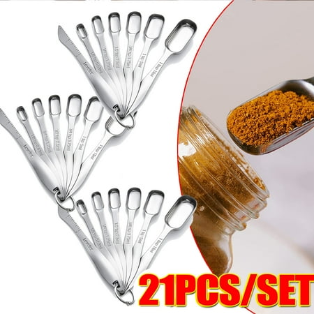 

Metal Measuring Spoons for Dry or Liquid Fits in Spice Jar Duty Stainless Steel for Home Kitchen Use 7PCS/SET