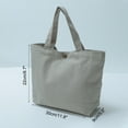 thumbnail image 2 of Unique Bargains Sac Fourre-Tout en Toile avec Poignée Sac à Main Réutilisable Sacs de Magasinage Gris Lot de 2, 2 of 5