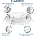 thumbnail image 3 of LED 4 Inch Gimbal Recessed Slim Pot Lights - Dimmable 9W, 850LM, Damp Rate, 5CCT (2700K/3000K/4000K/5000K/6000K) Color Switchable, 6-Pack, 3 of 7