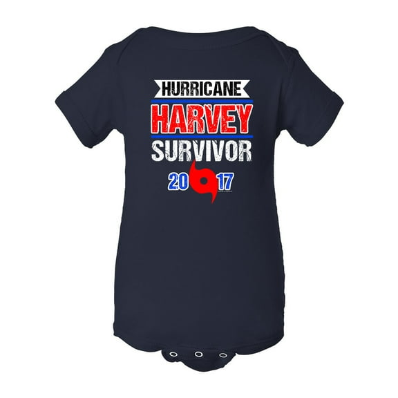 Hurricane Harvey Survivor Cyclone Symbol 2017 Houston Texas DT Infant Baby Rib Bodysuit