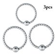thumbnail image 2 of Nose Piercing Hoops Decorative 3PCS Stainless Steel Circle Lip Rings Nose Rings, 2 of 10