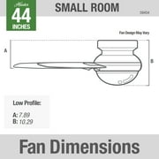 Hunter 44 inch Indoor Ceiling Fan with Light and Remote Control - For Bedroom or Living Room, Low Profile Mount, Modern Ceiling Fan with LED Light, Quiet, 3 Blades - Minimus 59454, Brushed Nickel