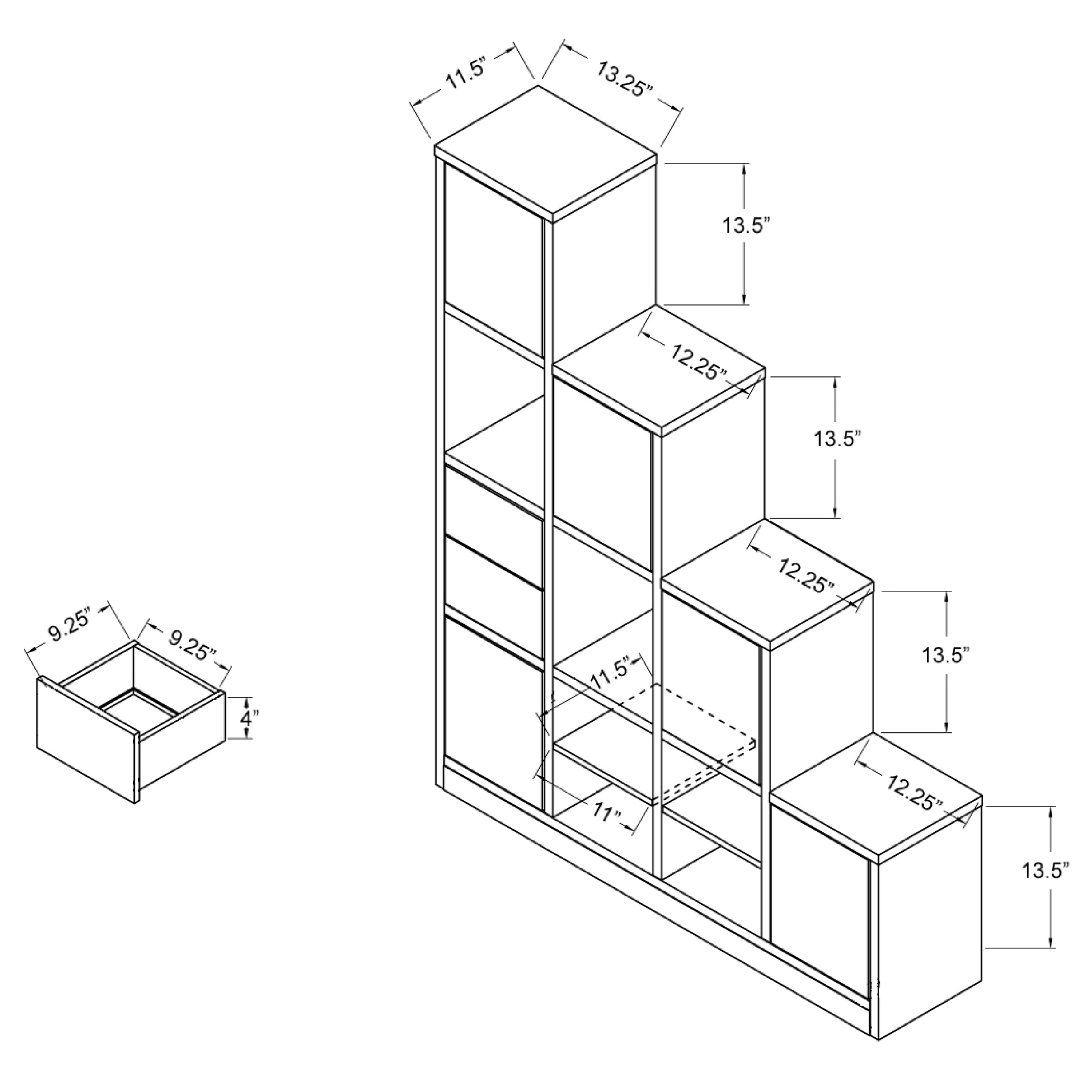 Espece Multi-Cube Bookcase Storage Organizer, White
