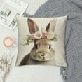 thumbnail image 2 of JEUXUS  Easter Bunny Throw Pillow Cover  Cute Rabbits Bunny Pillows Floral Easter Bunny Decor Throw Pillow Case Cushion Cover Decorations for Home Sofa Bed, 2 of 5