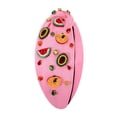 thumbnail image 5 of Mokkia Diadema de verano para mujer, color rosa, con cuentas, flores, hojas de palma, sandía, fruta, nudo superior, accesorios para el cabello bohemio (flor A), 5 of 5